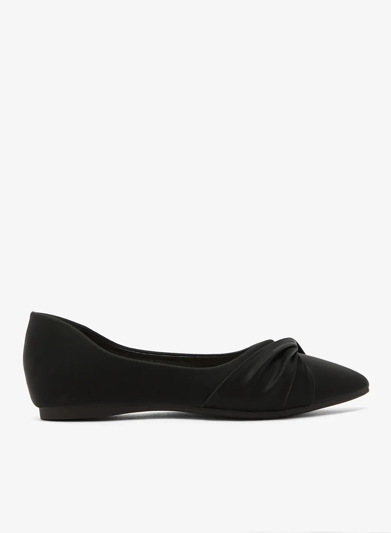 ايلا Twisted Bow Detail Pointed Toe Ballet Flats
