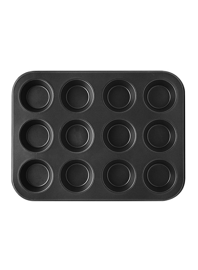 Non-Stick Muffin Tray Baking Pan 12 Cup black 35.5cm - Image 3