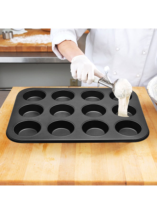 Non-Stick Muffin Tray Baking Pan 12 Cup black 35.5cm - Image 5