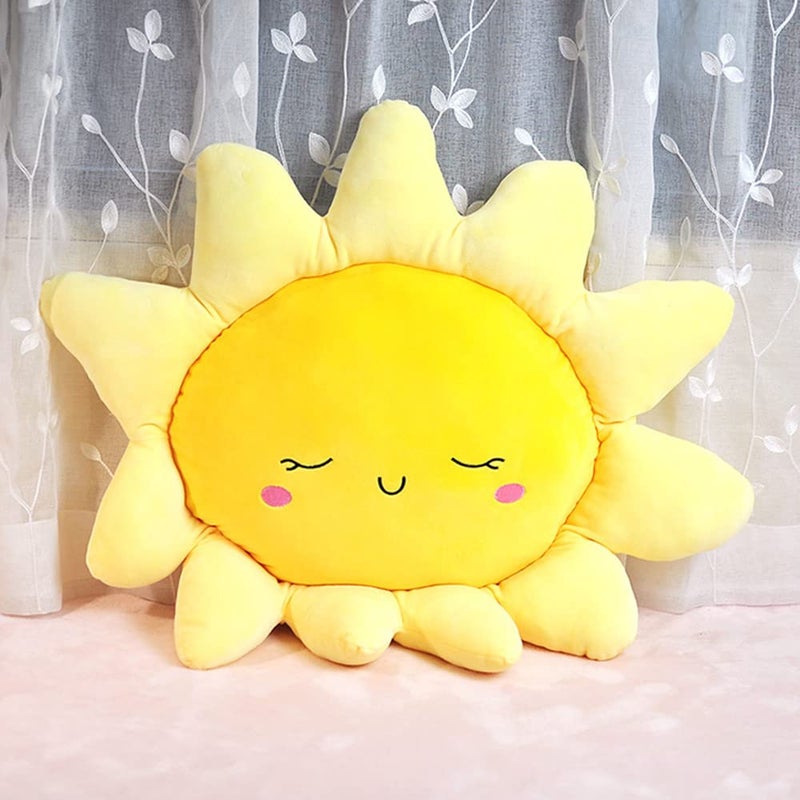 NatureMan Flower Floor Pillow Sun Shape Cushion Cute Seating Pad Chair Cushion Car Neck PillowCute Sun Pillow Plush Toyfor Home Decoration Girls Women Gifts 35cm 138 inch