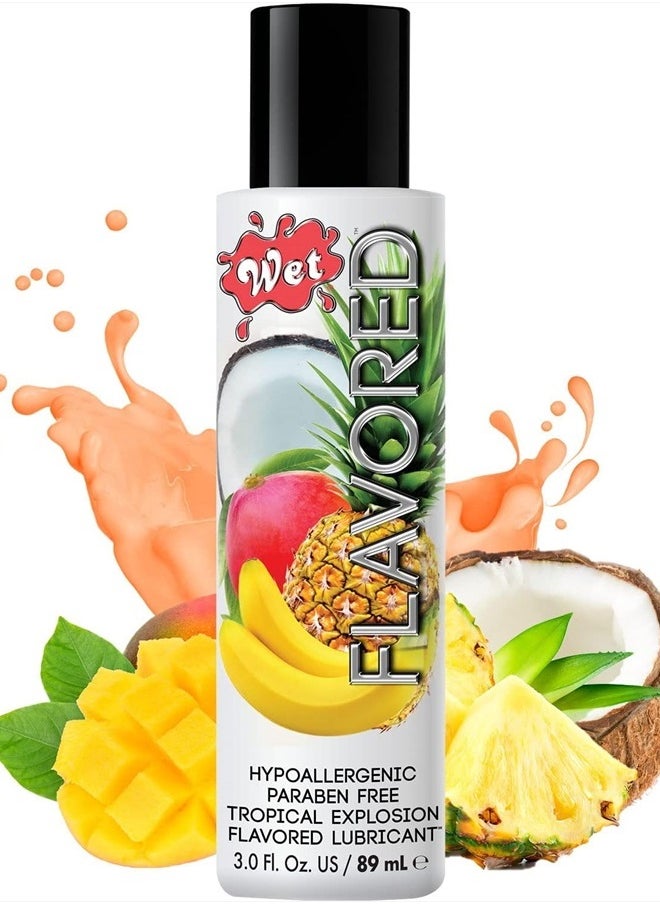 Wet - Tropical Explosion Flavored Tasty Lube 3 Fl Oz, Premium Personal Lubricant, For Men, Women and Couples, Ideal for Foreplay - Image 1