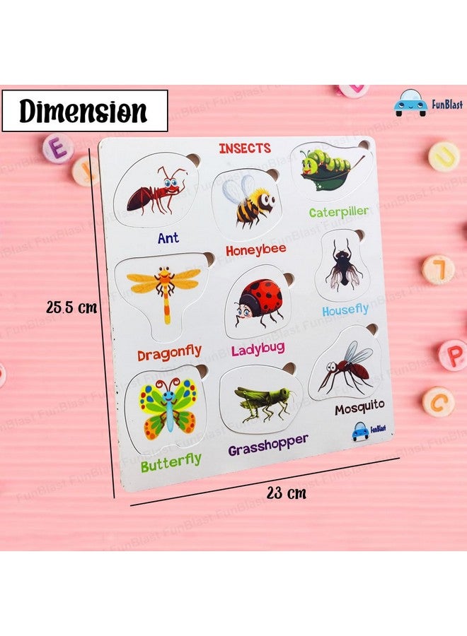 فنبلاست ألغاز الحشرات الخشبية من فن بلاست للأطفال، لعبة ألغاز تعليمية ولوحة تعليمية ملونة للأطفال، ألعاب تركيب الصور المقطوعة الخشبية الممتعة - Image 2