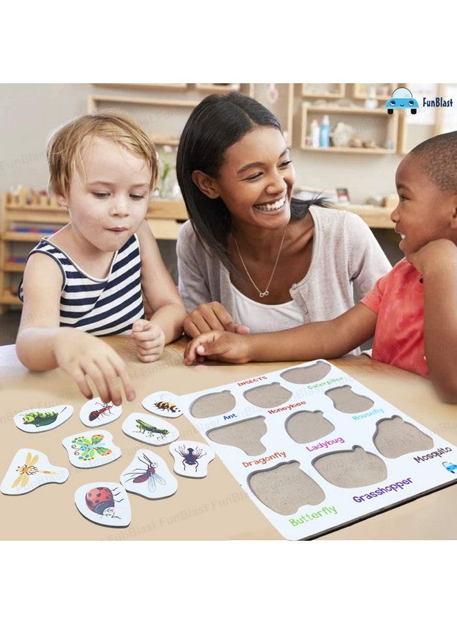 فنبلاست ألغاز الحشرات الخشبية من فن بلاست للأطفال، لعبة ألغاز تعليمية ولوحة تعليمية ملونة للأطفال، ألعاب تركيب الصور المقطوعة الخشبية الممتعة - Image 5