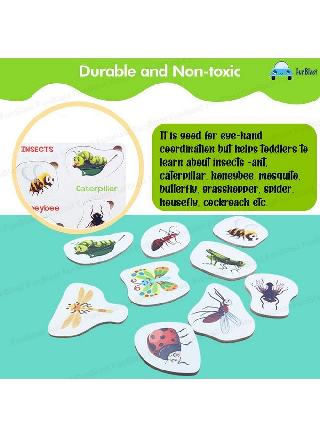 فنبلاست ألغاز الحشرات الخشبية من فن بلاست للأطفال، لعبة ألغاز تعليمية ولوحة تعليمية ملونة للأطفال، ألعاب تركيب الصور المقطوعة الخشبية الممتعة - Image 4