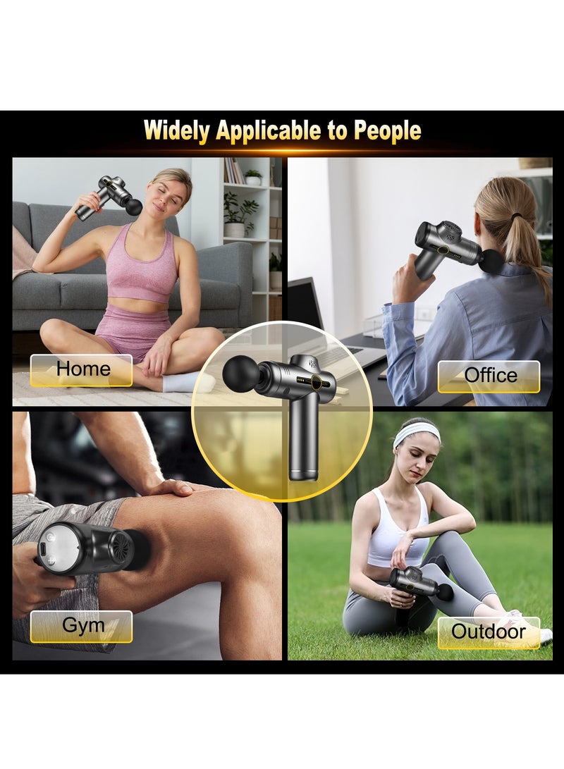 Massage Gun, Deep Tissue Massager with 10 Different Massage Heads with Storage Bag, 30 Speeds for Relieving Leg, Back and Body Pain and Eliminating Aches and Pains