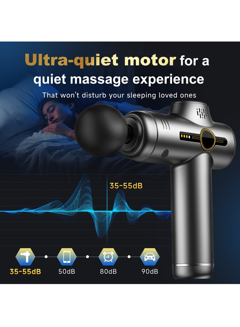 Massage Gun, Deep Tissue Massager with 10 Different Massage Heads with Storage Bag, 30 Speeds for Relieving Leg, Back and Body Pain and Eliminating Aches and Pains