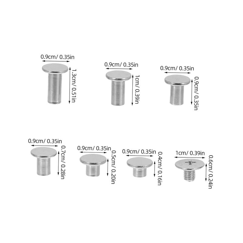 120Sets Rivets Screw Binding Buttons for DIY Projects Round Head Metal Studs for Leather Working Photo Album Assembly Silver Color - Image 2