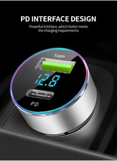 GROIC USB C Car Charger, PD 20W & Fast 66W QC3.0 Port Charger Adapter, Dual Super Charging with LED Display, Compatible iPhone, Samsung, iPad  - Image 5