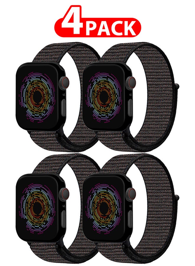 4 Pack Nylon Sport Loop Band Compatible with Apple Watch Bands 38mm 40mm 41mm Women Men Braided Elastic Wristbands Replacement Band for iWatch Series 7 6 5 4 3 2 1 SE - Image 1