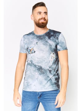 DeFacto Men Crew Neck Short Sleeves Graphic Printed T-Shirt, Multicolor  - Image 1