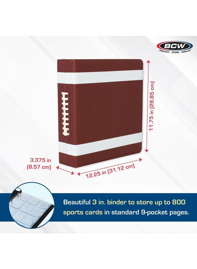 BCW 3-inch Sports Collectors Album - Football | Storage for Over 800 Cards | Ideal for Organizing Baseball, Football, Basketball Trading Cards | Aesthetic Display for Sports Memorabilia Enthusiasts - Image 3