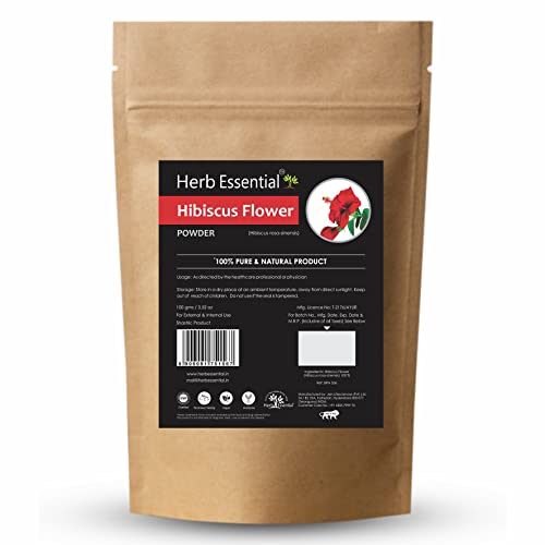 Herb Essential Hibiscus Powder 100g | Natural Herbal Powder for Hair Care, Scalp Care & DIY Face Packs | Pure Hibiscus Flower Powder - Image 1