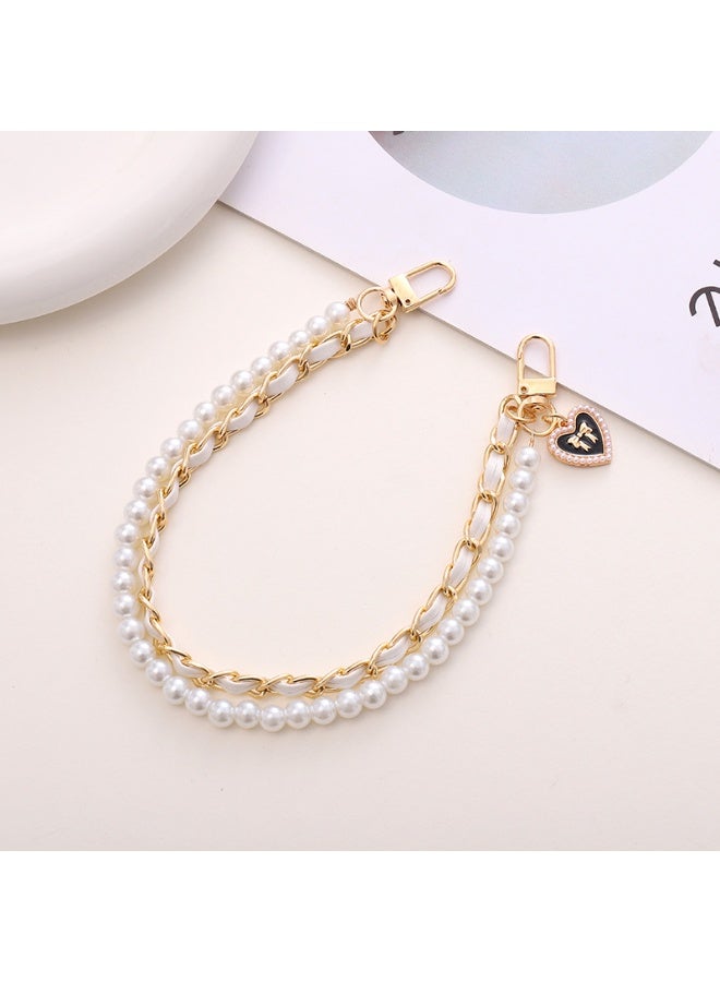 NIBEMINENT Phone Charm/ Chain Strap for Women Girls, Leather Wiped Chain Cell Phone Case Lanyard Wrist Strap