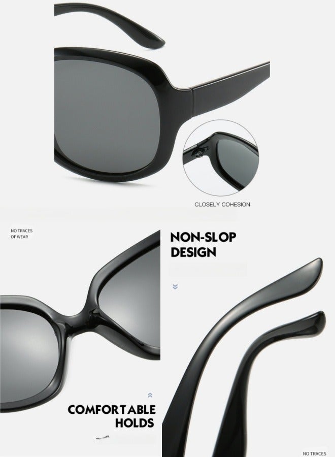 BESTPEAK Women's sunglasses, ultra-light classic sunglasses with large frame, easy to carry UV400 protection lenses, free glasses case and lens cloth (black) - Image 3