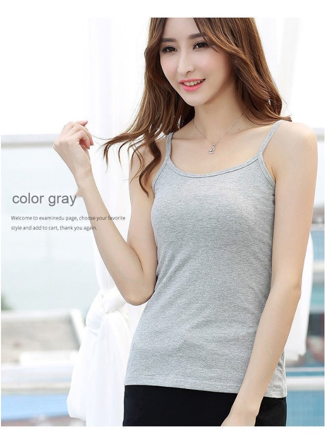 قميص نسائي بسيط بكتف رفيع يناسب جميع الأوقات ويوفر مظهرًا أنيقًا ورشيقًا - Image 2