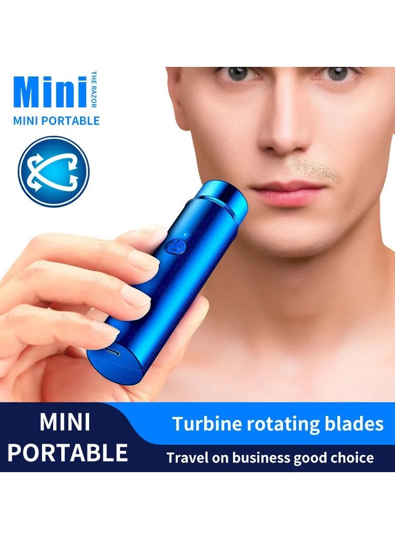 DubaiGallery Portable Mini Shaver,Pocket Razor for Men USB Rechargeable Waterproof,Wet and Dry Use Rotary Mens Shaver,Portable Electric Razor for Traveler - Image 2