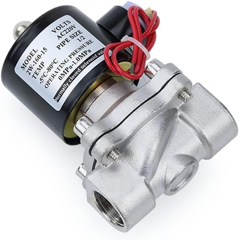 Youngran 1PCS 1/4" 1/2" 3/4" 1" Solenoid Valve 304 Stainless Steel DN8/15/20/25 Normally Closed Pneumatic for Water Oil Air 12V 24V 220V 110V Leisurely (Specification : DN20, Voltage : AC110V) - Image 1