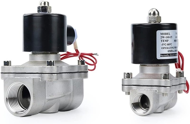 Youngran 1PCS 1/4" 1/2" 3/4" 1" Solenoid Valve 304 Stainless Steel DN8/15/20/25 Normally Closed Pneumatic for Water Oil Air 12V 24V 220V 110V Leisurely (Specification : DN20, Voltage : AC110V) - Image 2