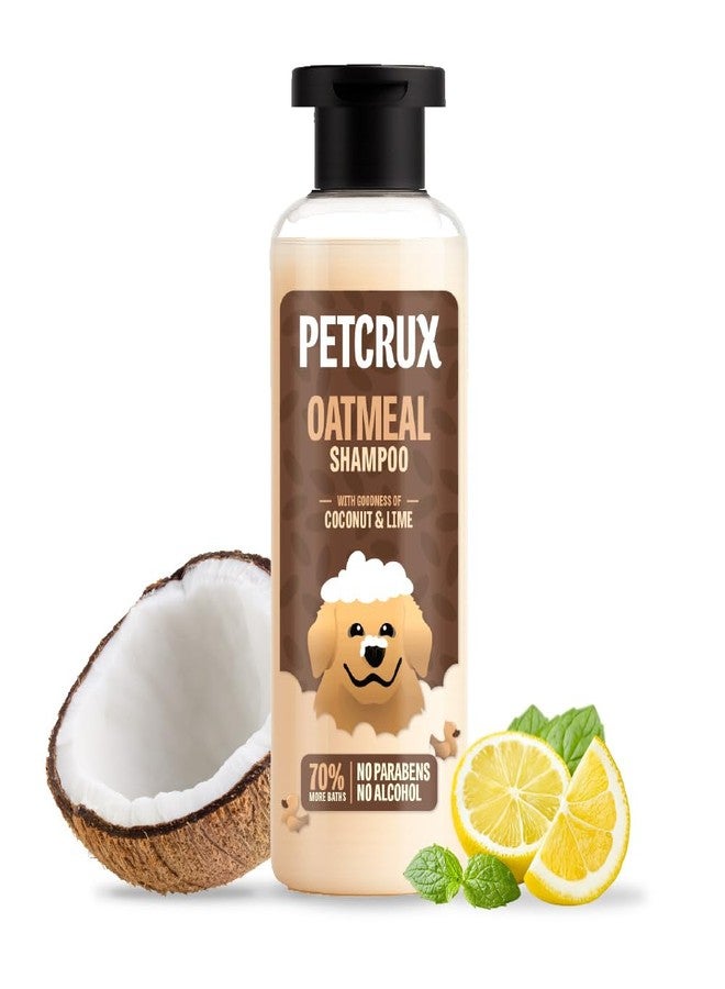 Petcrux Oatmeal Dog Shampoo 200ml - Sulphate & Paraben Free - Oatmeal with Goodness of Coconut & Lime - for Golden Retrievers, Labradors, Shih Tzu, German Shepherds - Image 1