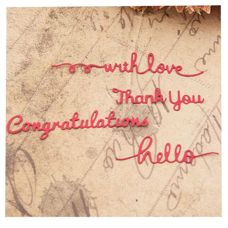 4pcs/lot with Love Hello Thank You Congratulations Metal Cutting Dies for Card Making Cutting Dies -AN09