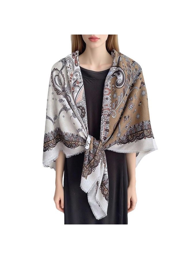 K-Elewon Large Square Scarf 51" Cotton and Linen Scarf Fashion Scarves Hair Wrapping Scarfs Night Sleeping Headscarf, H2303, One size - Image 1