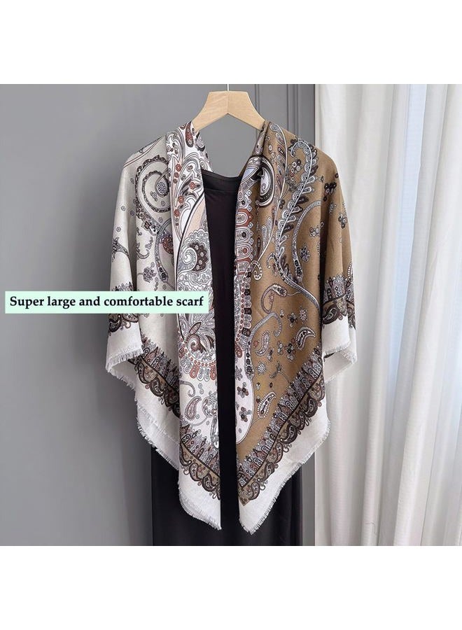 K-Elewon Large Square Scarf 51" Cotton and Linen Scarf Fashion Scarves Hair Wrapping Scarfs Night Sleeping Headscarf, H2303, One size - Image 3