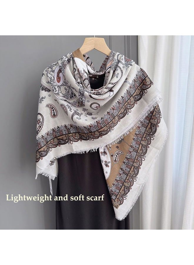 K-Elewon Large Square Scarf 51" Cotton and Linen Scarf Fashion Scarves Hair Wrapping Scarfs Night Sleeping Headscarf, H2303, One size - Image 2