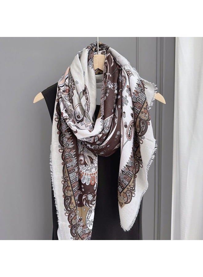 K-Elewon Large Square Scarf 51" Cotton and Linen Scarf Fashion Scarves Hair Wrapping Scarfs Night Sleeping Headscarf, H2303, One size - Image 5