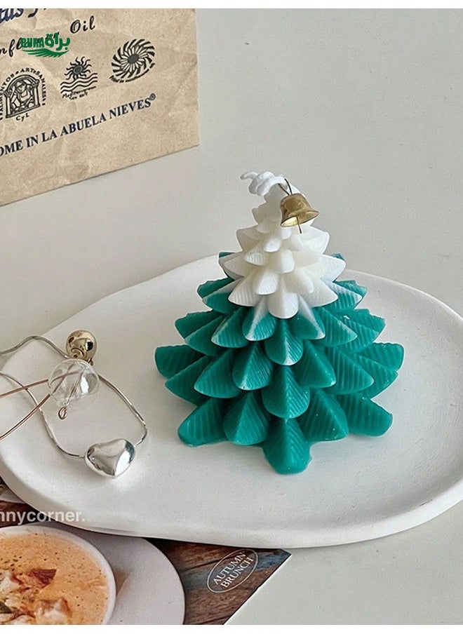 BURAQ 2pc Snow Top Pine Tree Scented Candle Decoration Christmas Atmosphere Scene Decoration - Image 4