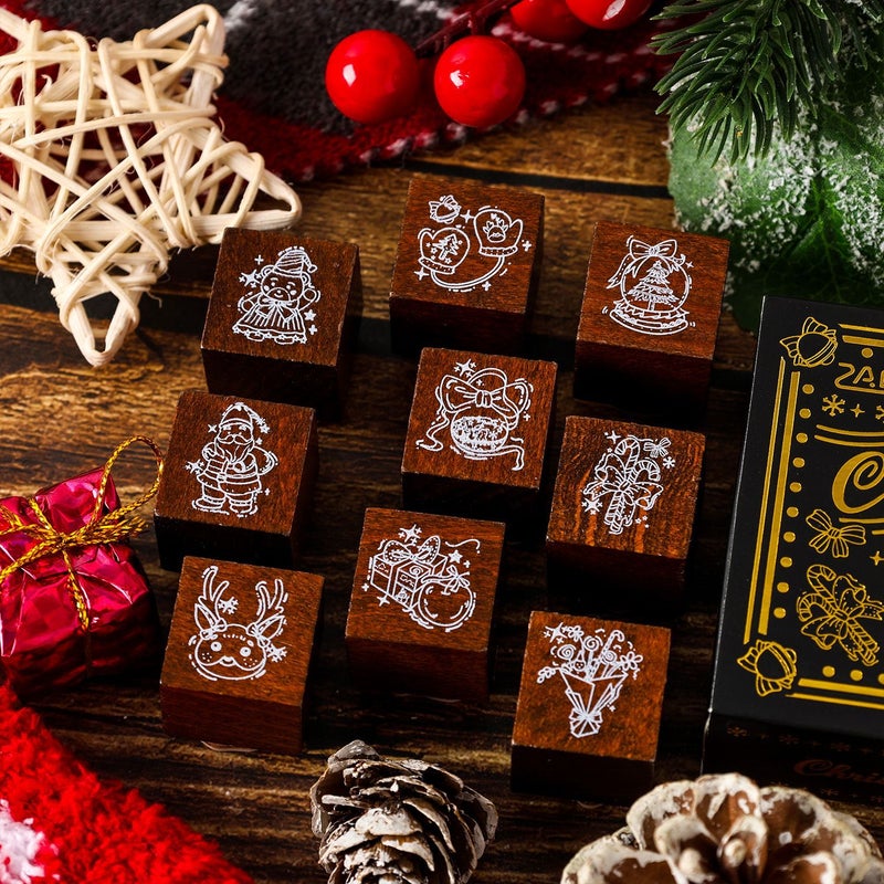 Zabc Colorful Christmas Eve Series Stamps, Creative High-Value Diy Material Decorative Stamps For Handbooks, 2 Types - Image 5
