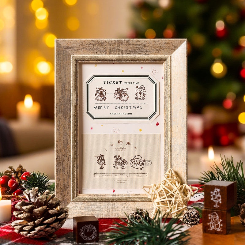 Zabc Colorful Christmas Eve Series Stamps, Creative High-Value Diy Material Decorative Stamps For Handbooks, 2 Types - Image 3