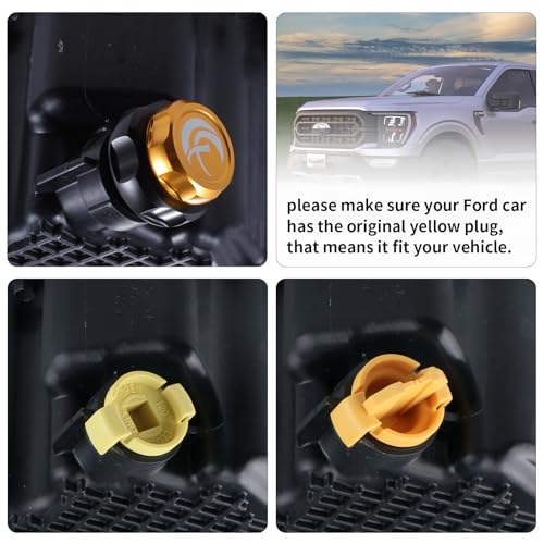 Holdly Engine Oil Drain Plug – Replacement Yellow Plastic Oil Drain Plug for Ford F-150 2015+, Raptor, Mustang, Bronco V6, 2024+ Ranger/Ranger Raptor – Replaces BC3Z-6730-A, FT4Z-6730-A, KX6Z-6730-B - Image 2