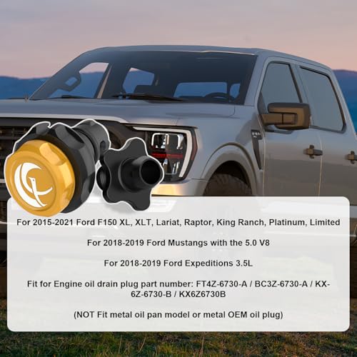 Holdly Engine Oil Drain Plug – Replacement Yellow Plastic Oil Drain Plug for Ford F-150 2015+, Raptor, Mustang, Bronco V6, 2024+ Ranger/Ranger Raptor – Replaces BC3Z-6730-A, FT4Z-6730-A, KX6Z-6730-B - Image 5