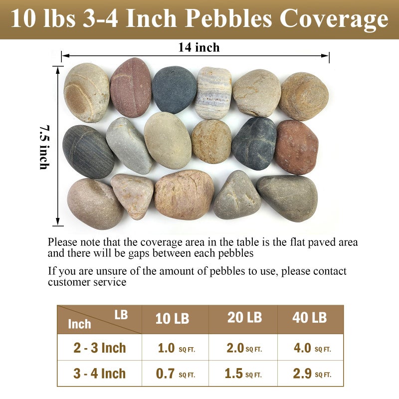 FANTIAN 20 lbs Large River Rocks for Outdoor Landscaping, 3-4 Inch Decorative Pebbles for Landscaping Garden Yard Paving Fish Tank Plant Crafting Walkways and Painting - Image 4
