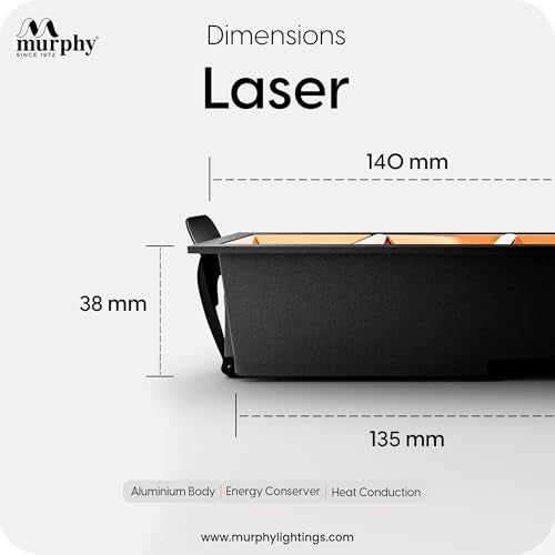 MURPHY مورفي 10W تشطيب ذهبي وردي مربع ليزر LED سقف COB سبوت، تركيز، إضاءة سقف هبوط، إضاءة سقف بوب (أبيض دافئ، عبوة من 3)، مع ضمان لمدة 2 سنوات - Image 4