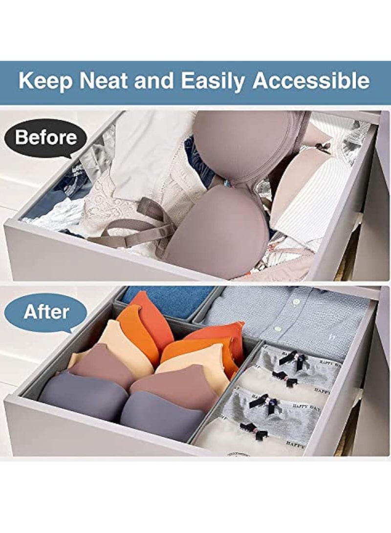 Arabest Drawer Organizer Clothes, 6 Pack Underwear Drawer Organizer, Foldable Closet Organizers, Storage Dresser Drawer Dividers, Cloth Drawer Storage Organizer Boxes, for Clothes, Scarves - Image 5