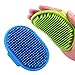 Lilpep Dog Grooming Brush, Lilpep Pet Shampoo Bath Brush Soothing Massage Rubber Comb with Adjustable Ring Handle for Long Short Haired Dogs and Cats (Blue+Green, pack of 2) - Image 2