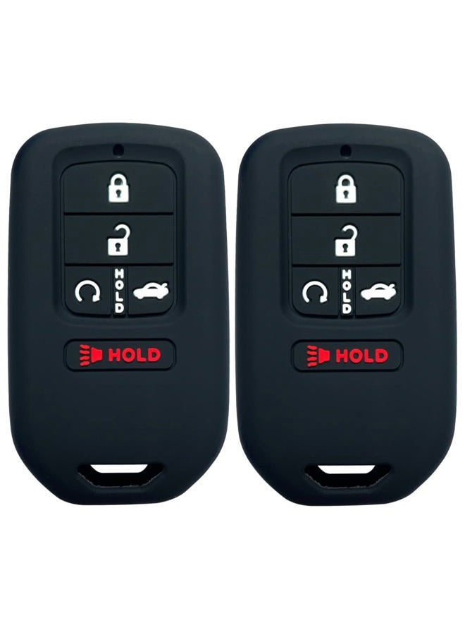 Coolbestda 2Pcs Coolbestda Silicone Full Protective Key Fob Remote Cover Case Skin Jacket for 2017 2018 2019 2020 2021 Honda Civic Accord Pilot CR-V 5 Buttons Smart Key A2C81642600  - Image 1