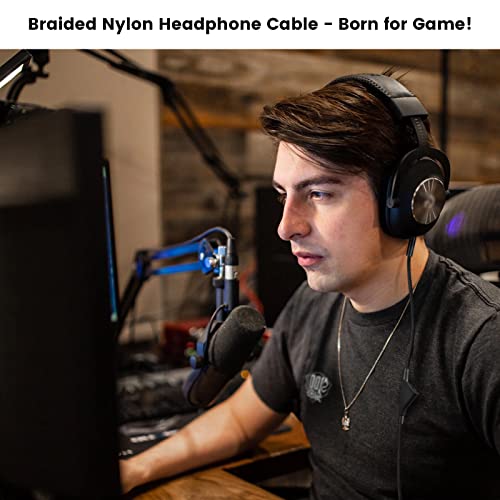 weishan G Pro X Cable, Detachable Gaming Headset Cord Replacement for Logitech G Pro, G433, G233 Headsets, 3.5mm(1/8") Nylon Braided Aux Wire with Volume Controller, 6ft - Image 5