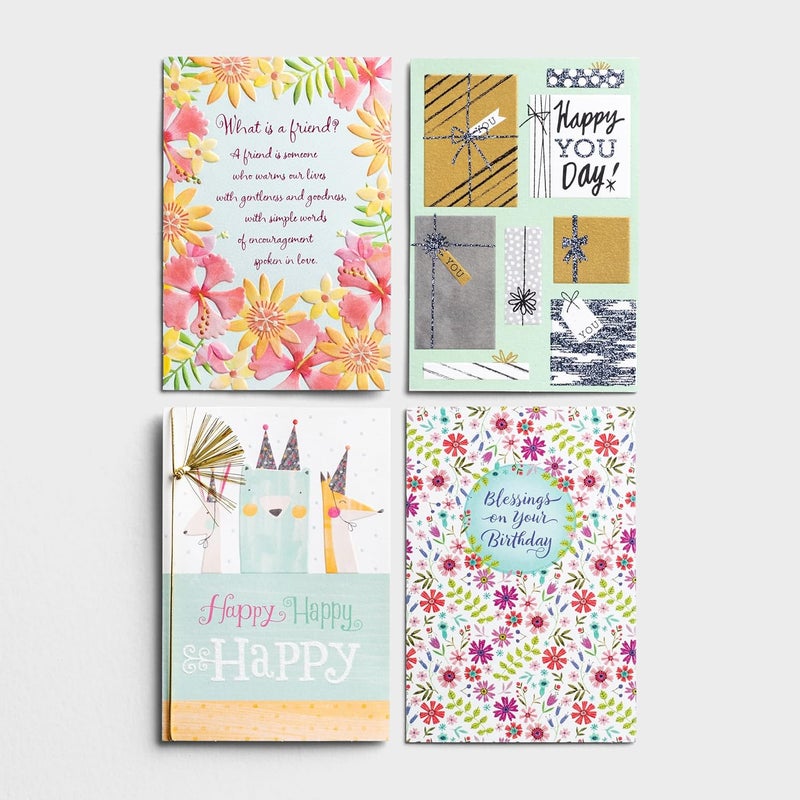 DaySpring  Birthday  Friendship  8 Greeting Card Assortment Pack with Envelopes J4523 - Image 2