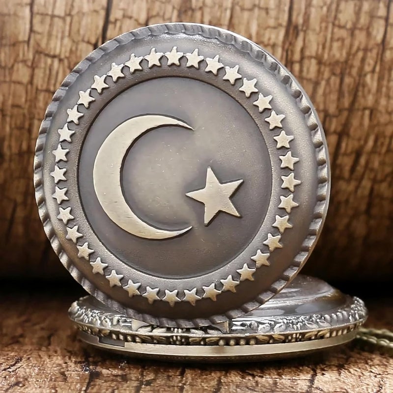 Tiny Tim Store Antique Bronze Pocket-Watch Vintage Theme Metallic Car Bike Home Key Chain & Key Rings Best Gift for Men & Women on Their Special Occassions (Islam Logo) - Image 2