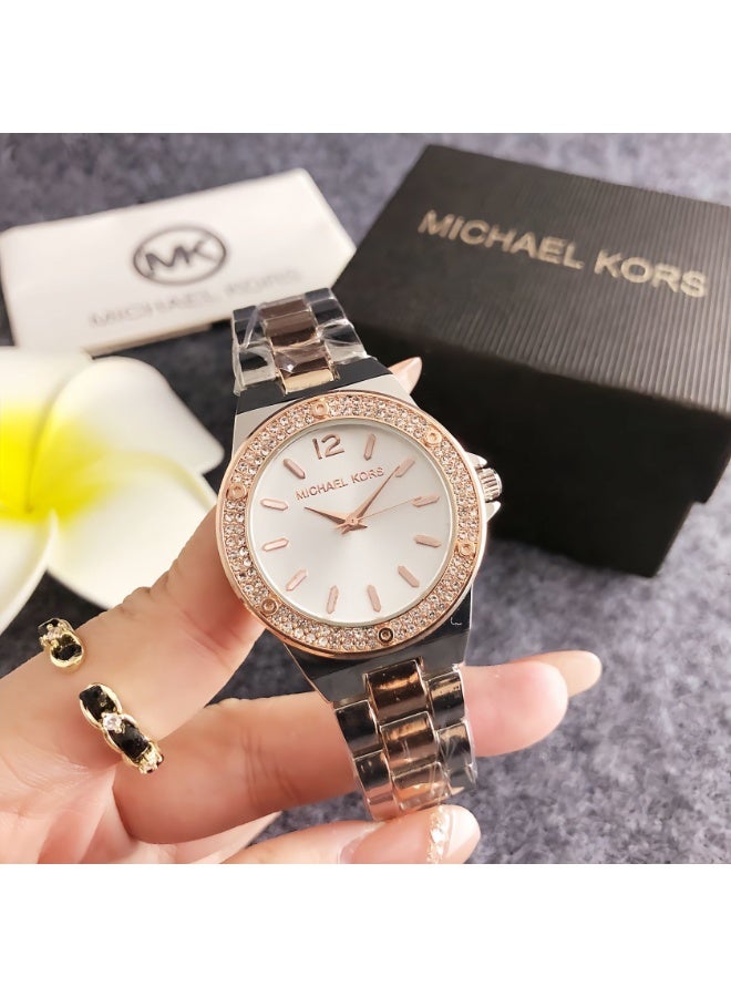 ام كي Michael Kors Two - Tone Crystal - Accented Watch