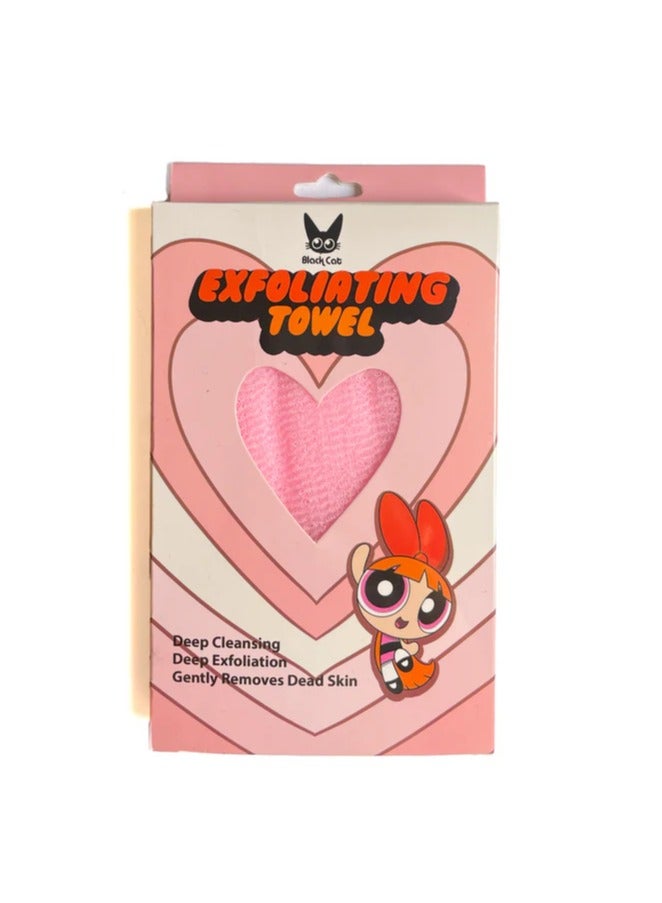 Black Cat Exfoliating Towel pink