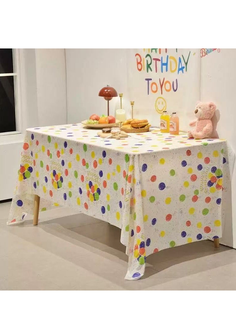 Colorful Balloon Party Tablecloth Party Tablecloth Layout  Birthday Party Tablecloth - Image 2