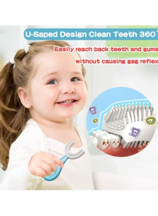 Fanski 2 PCS U-Shaped Toothbrush Kids, Manual Whole Mouth for Age 2-6, 360° Oral Teeth Cleaning Design - Image 2