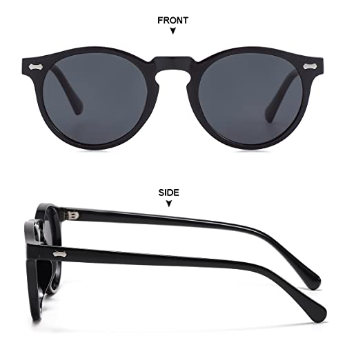 Gleyemor Kids Polarized Cute Round Sunglasses for Kids Girls Boys Age 3-8 (Black/Grey) - Image 2