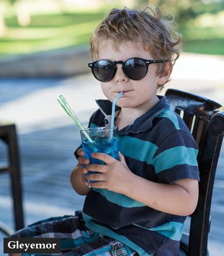 Gleyemor Kids Polarized Cute Round Sunglasses for Kids Girls Boys Age 3-8 (Black/Grey) - Image 3