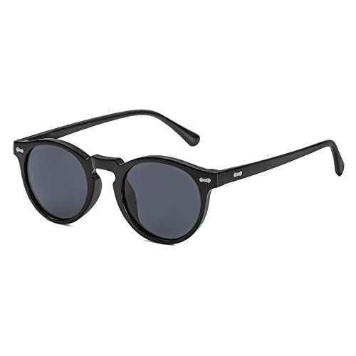 Gleyemor Kids Polarized Cute Round Sunglasses for Kids Girls Boys Age 3-8 (Black/Grey) - Image 1