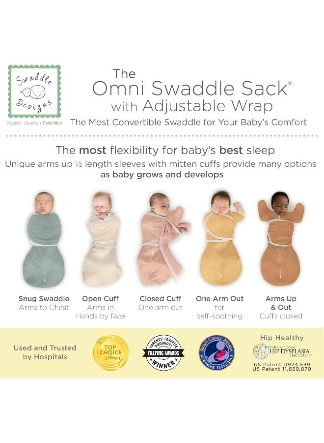 SwaddleDesigns SwaddleDesigns Omni Swaddle Sack for Newborn, Transitional Swaddle Sack with Wrap & Arms Up Sleeves & Mitten Cuffs, Easy Transition Swaddle Sleep Sack, Watercolor Peachy Pink Floral, Small, 0-3 Months  - Image 3