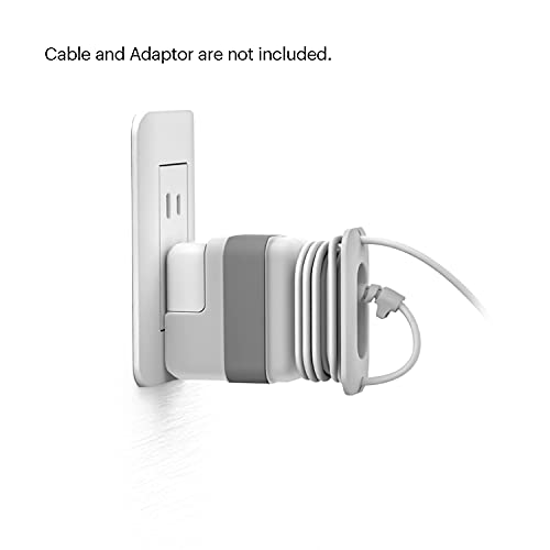 DailyObjects Mount Protective Soft Silicone Case Adapter Cover Compatible with MacBook Adapter - Case with Cable Winder (30W) White - Image 2